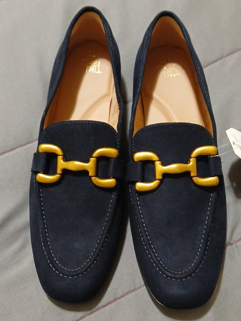 Time and Tru Women's 11 Faux Leather Buckle Loafers